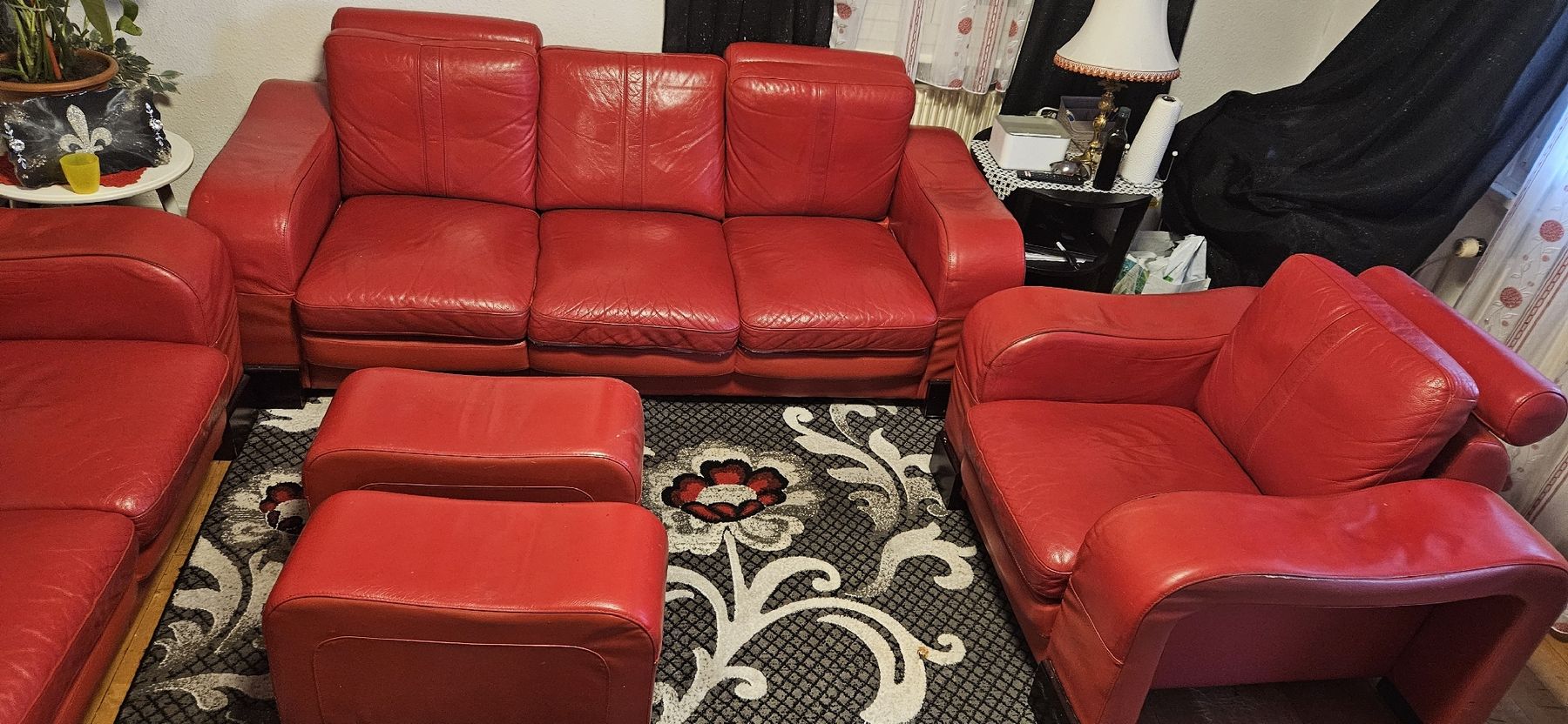 Divani: gratis 3-teiliges Ledersofa rot – Usato da Thun venduto da asi_7lzh 4