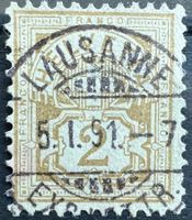 1891 Voll-⦿ Lausanne auf Ziffermarke 58A