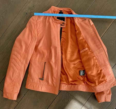 Echtlederjacke in nicht grellem orange, top Zustand, L