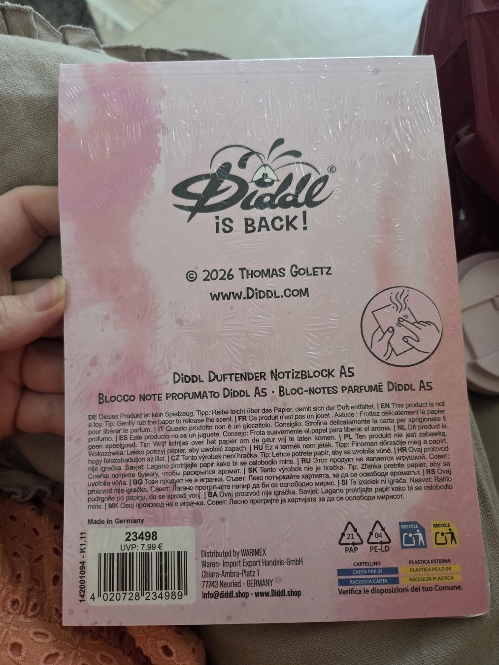 Blocchi: Diddl is Back A5 Notizblock mit Aloe Vera Duft – Nuovo e nell'imballaggio originale da Altendorf venduto da mic_px66 1