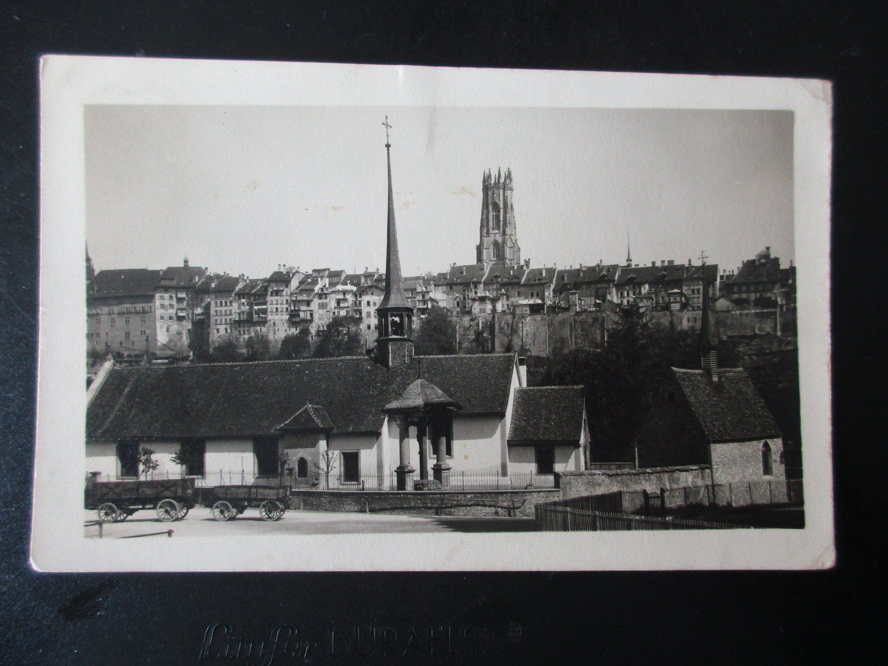 Ansichtskarten: FREIBURG / Kathedrale / Alte Wagen / 1926 / Ansichtskarte – Gebraucht aus Eschenbach LU von Jack1711