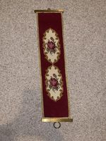 Wandteppich mit Rosenmotiv Goldrand L 50cm B 10cm