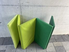Ikea Klappmatte Turnmatte grün mehrfarbig, gebraucht