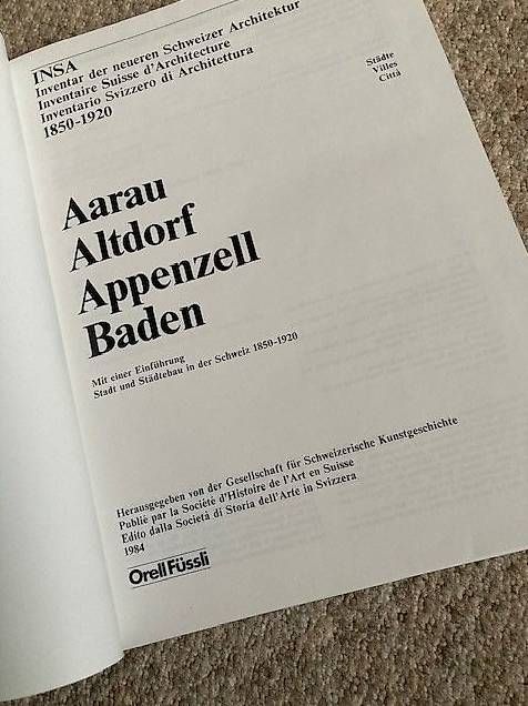 Bücher: INSA, Schweizer Architektur Inventar – Gebraucht aus Weinfelden von ehckk56 2
