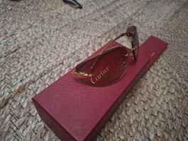 Cartier Panthère Sonnenbrille Gold-Braun CT0062S-002 Neu