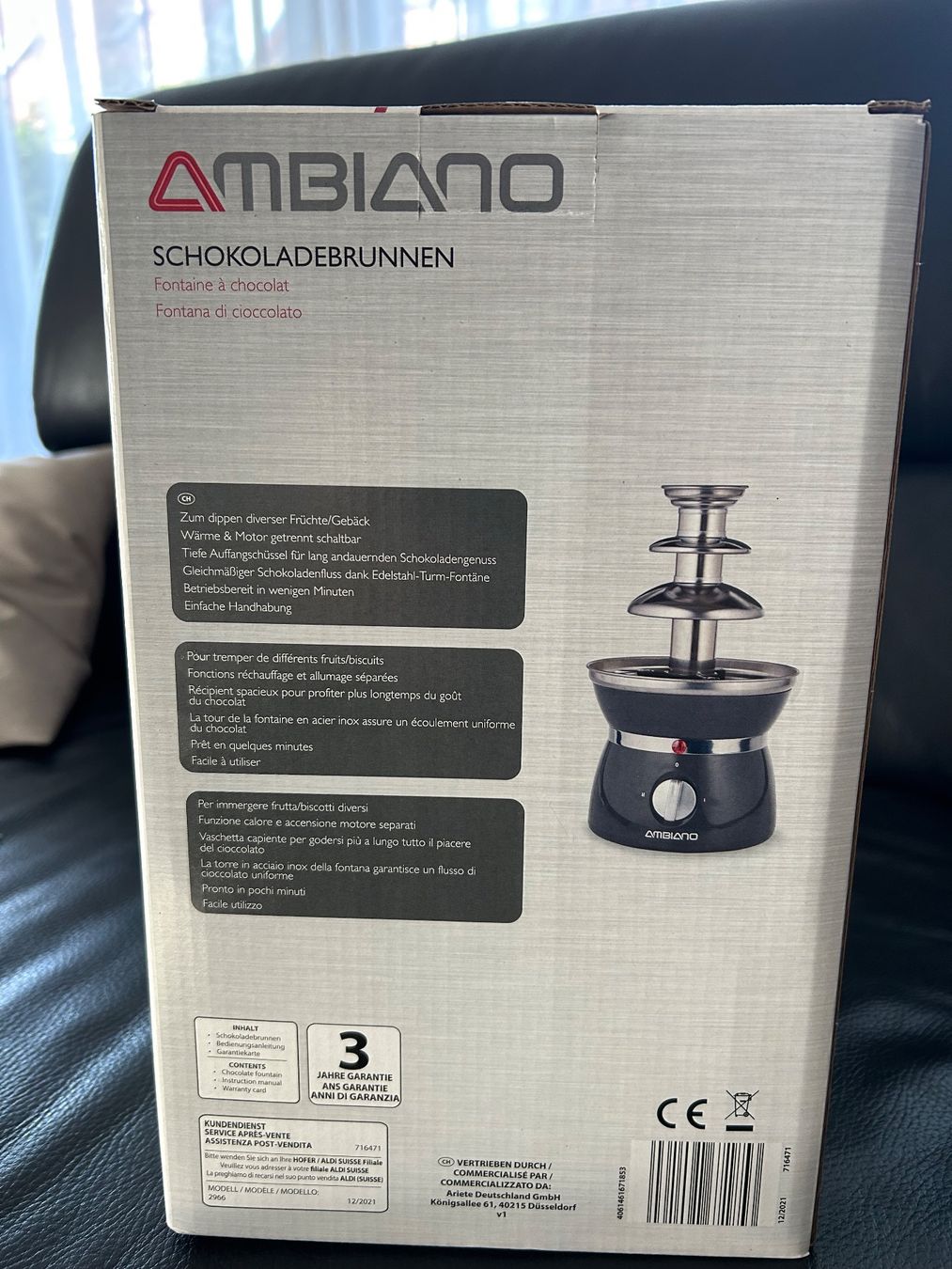 Ambiano Küchengeräte: Schokoladenbrunnen – Neu und originalverpackt aus Kirchberg SG von anfama 1