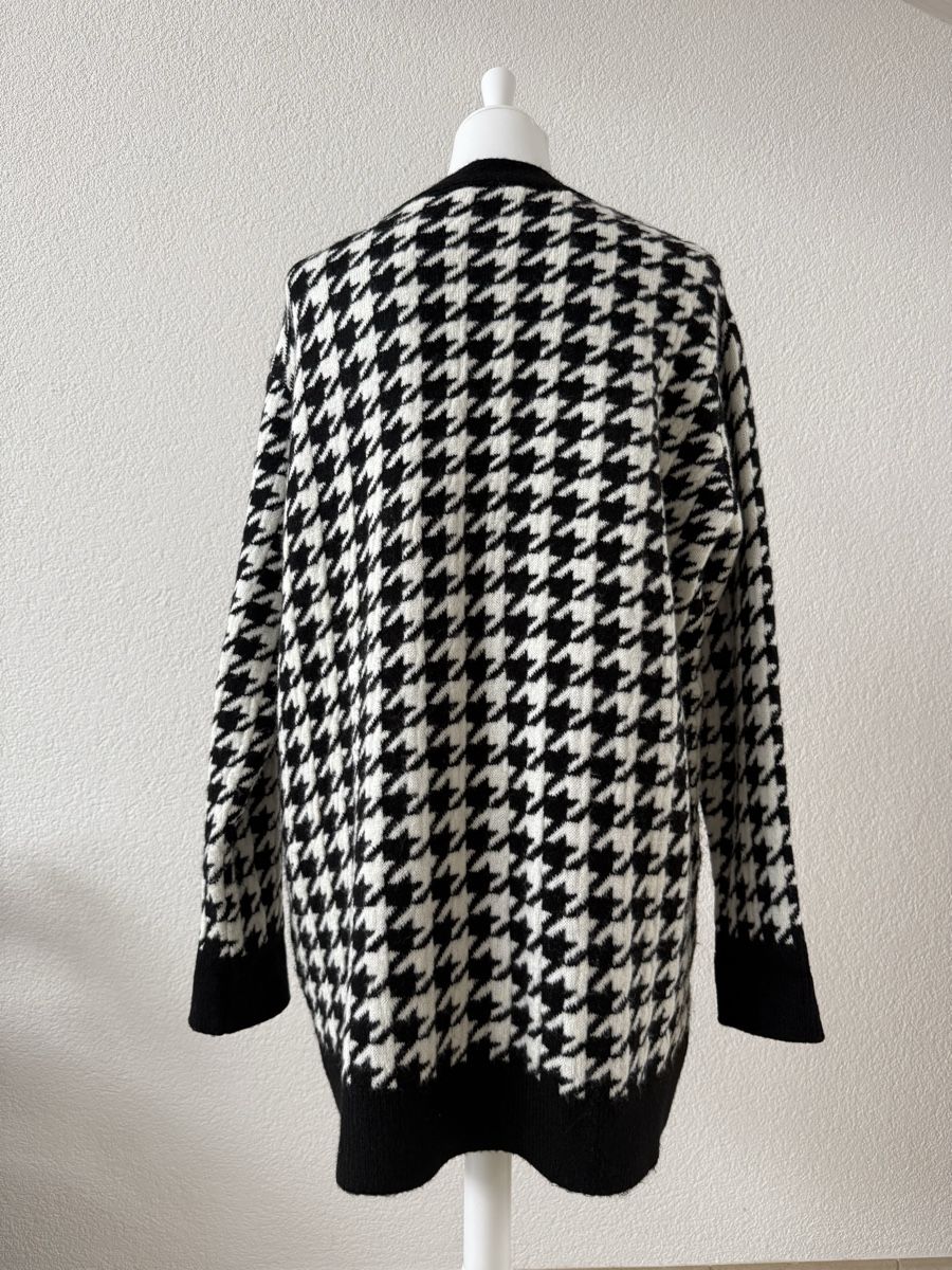 Mango Giacche: Schwarze Strickjacke mit Hahnentrittmuster, Grösse M – Usato da Stettlen venduto da Beauty-19 1