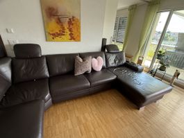 Leder Sofa (ausklappbar)