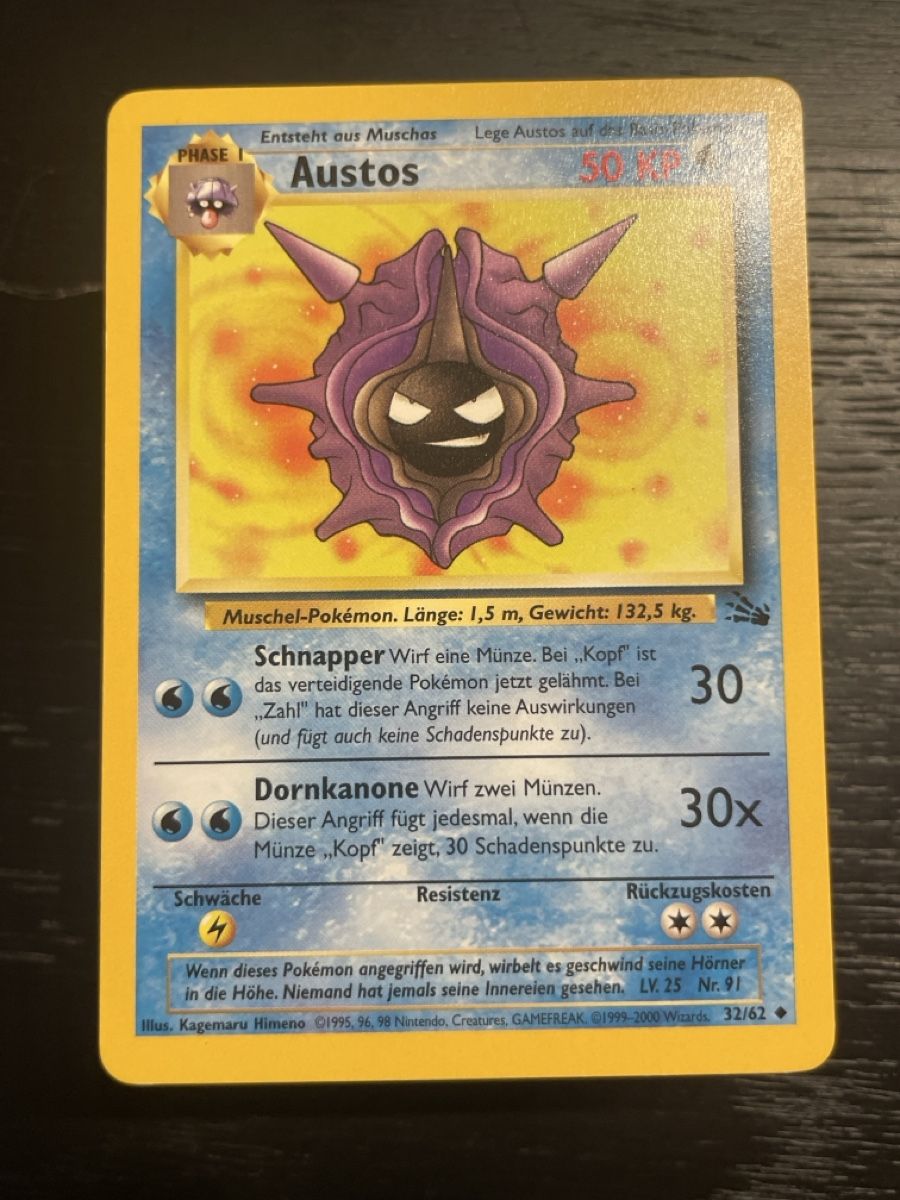 Pokémon Cartes à collectionner: Pokemon Austos fossil 32/62 uncommon – D'occasion à Hugelshofen par Suimosa