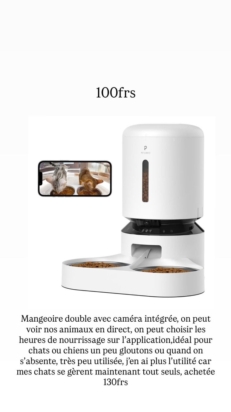 Mangimi: Petlibro Camera Dual Food Tray – Usato da Cornaux NE venduto da juj_s7xf