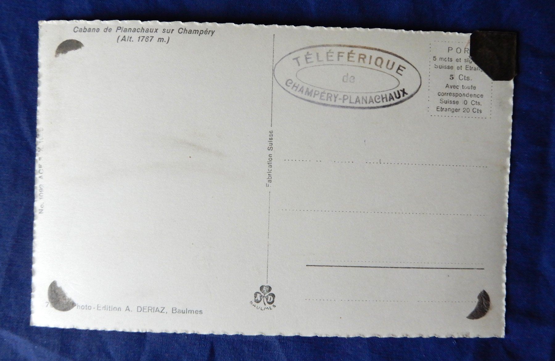 Cartoline postali: Alte Schwarzweiss-Postkarte Cabane de Planachaux, – Usato da Senèdes venduto da Framboise52 1