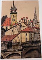BERN AQUARELL BLATTGRÖSSE 24,X16,CM ZUSTAND GUT