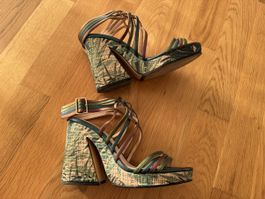 Zara Multicoloured Strappy Platform Sandals (neuwertig, 37)