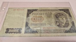 Alte Polen 500 Zlotych 1948 Banknote Jahrgang