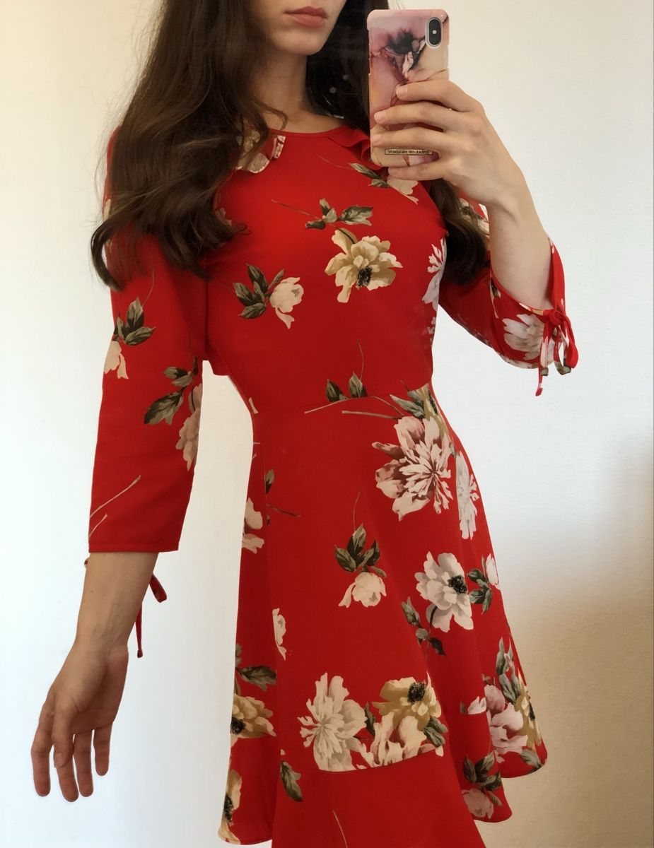 Topshop Vestiti: Robe à fleurs rouge – Nuovo (secondo la descrizione) da Clarens venduto da ale_yc7t 1