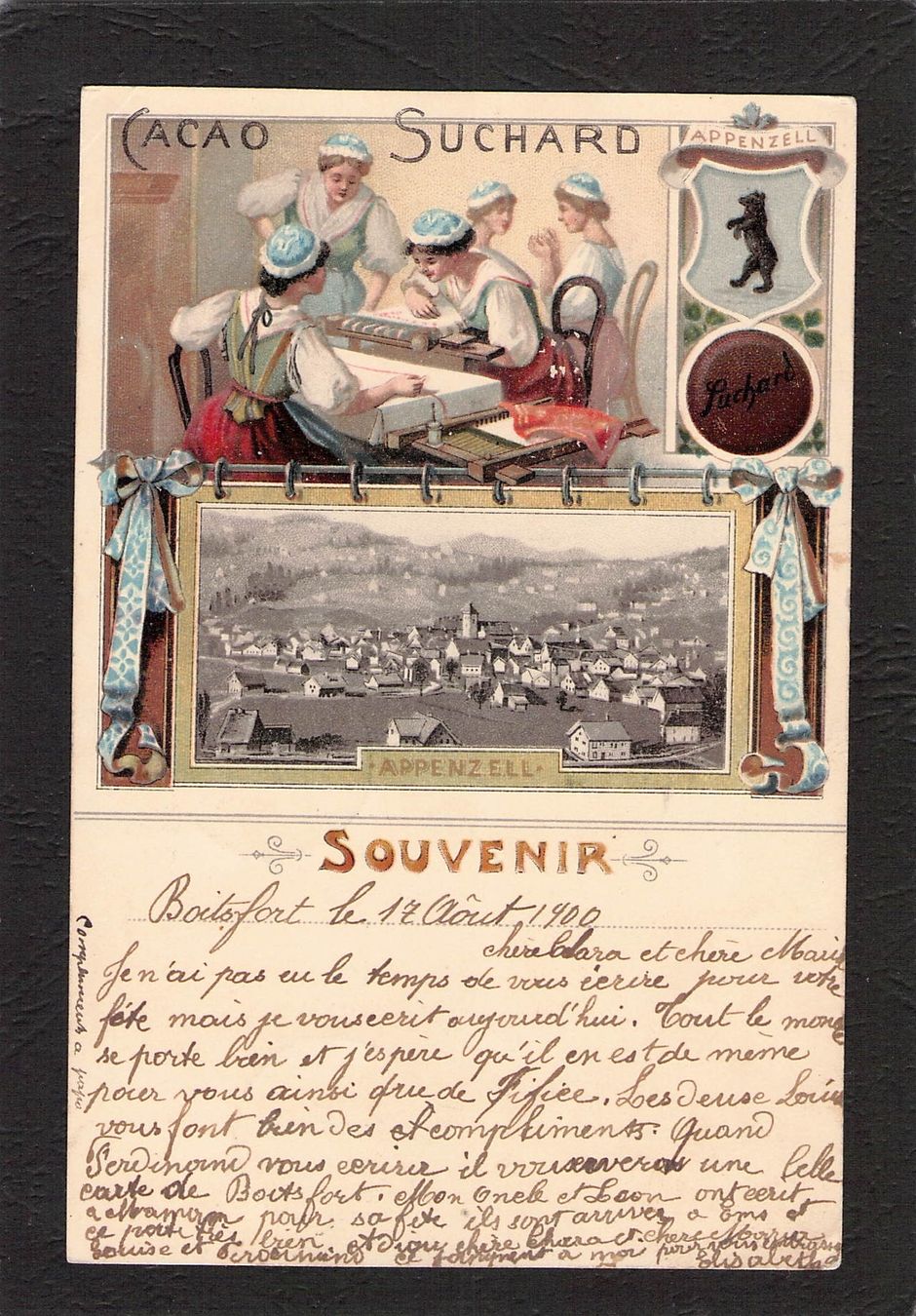 Ansichtskarten: Suchard Appenzell , gel. 1898 – Gebraucht aus Reichenburg von Pipo-67