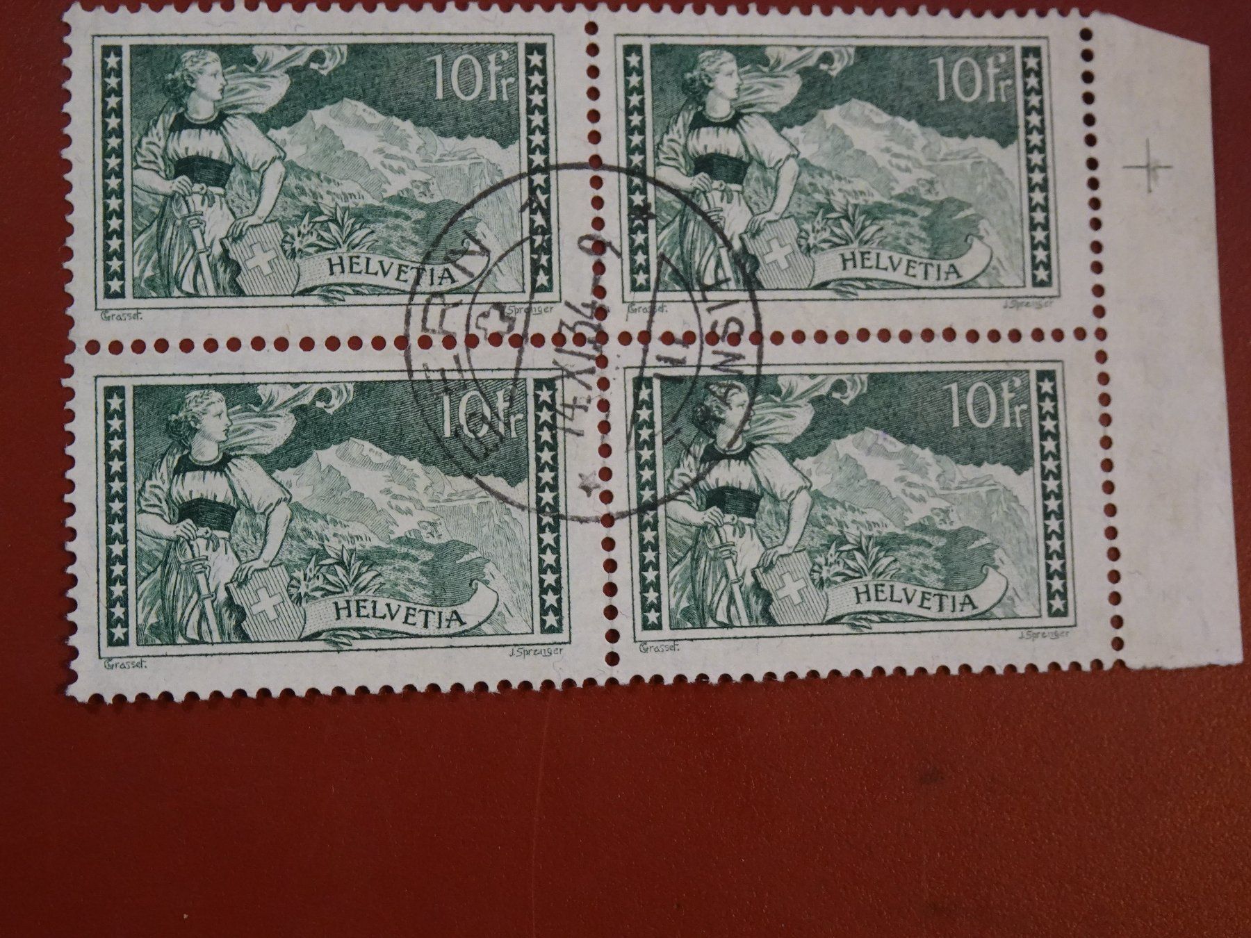 Alle Briefmarken: 1930, 10 Fr. BERN VOLSTEMPEL, SBK 300.00 – Gebraucht aus Eschenbach SG von eDaisy