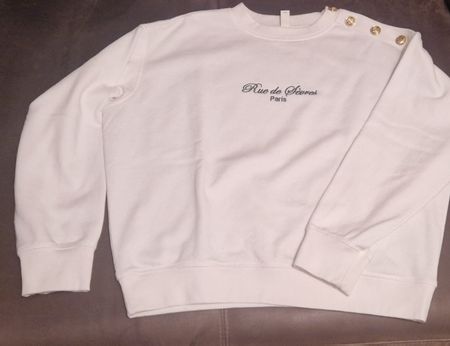 H&M Sweatshirt – Rue de Sèvres Paris – Grösse S – Weiss
