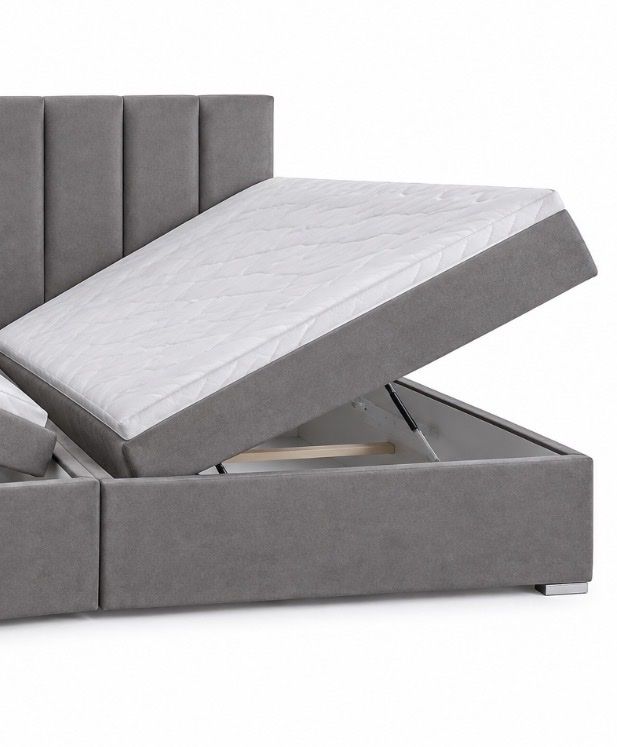 Lits: Boxspringbett grau mit Bettkasten – D'occasion à grabs par che_96yn