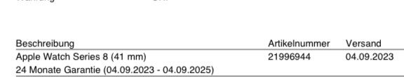 Apple Smartwatch: Apple Watch Series 8 41 mm – Nuovo (secondo la descrizione) da Rheineck venduto da fabiennekx 7
