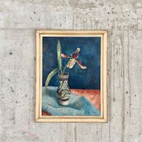 G. Reichel, Ölgemälde Stilleben, Orchidee in Vase, 1942