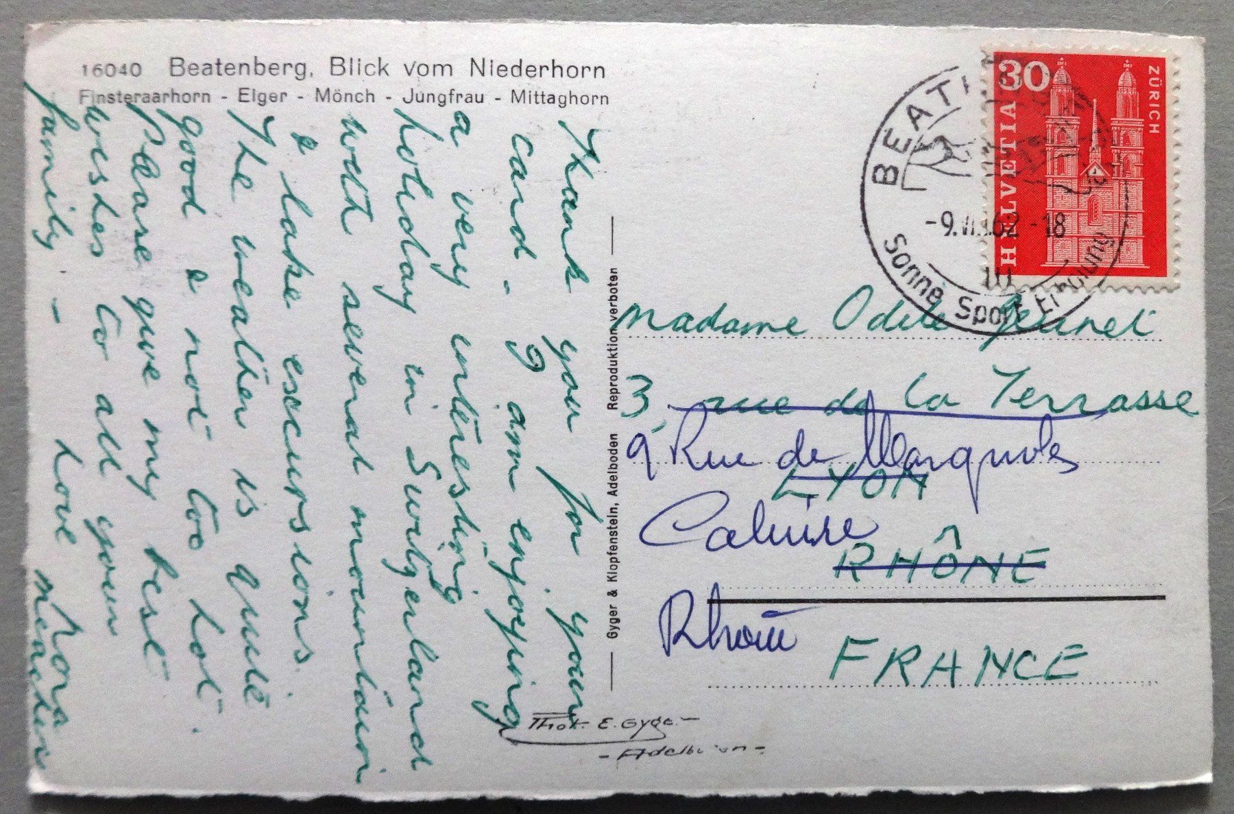 Ansichtskarten: Beatenberg, Blick vom Niederhorn – Gebraucht aus Fétigny von Billy2miny 1