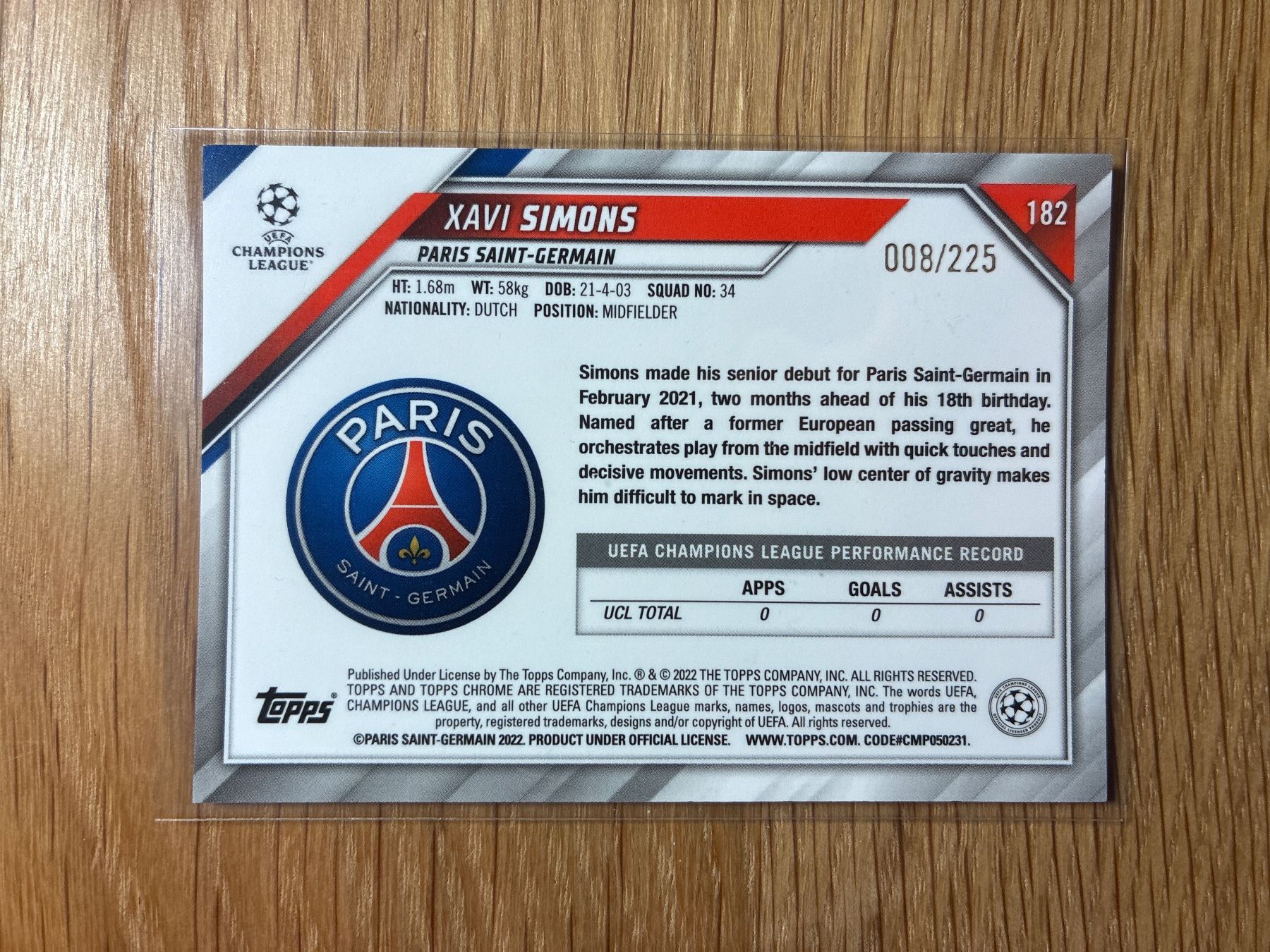 Topps Carte collezionabili: Topps Chrome Xavi Simons /225 – Usato da Wangenried venduto da Garagara 1