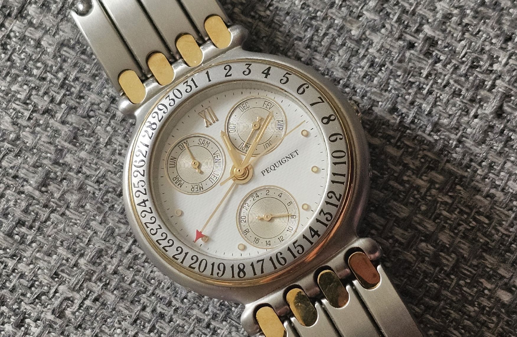 Orologi: Pequignet AUTOMATIC, calendrier complet, vintage rare! – Usato da Genève venduto da Fresko01