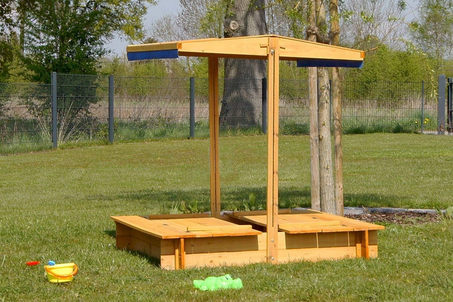 Sabbiera per bambini: Sandkasten mit absenkbaren Dach – Nuovo e nell'imballaggio originale da Bottighofen venduto da zaap 1