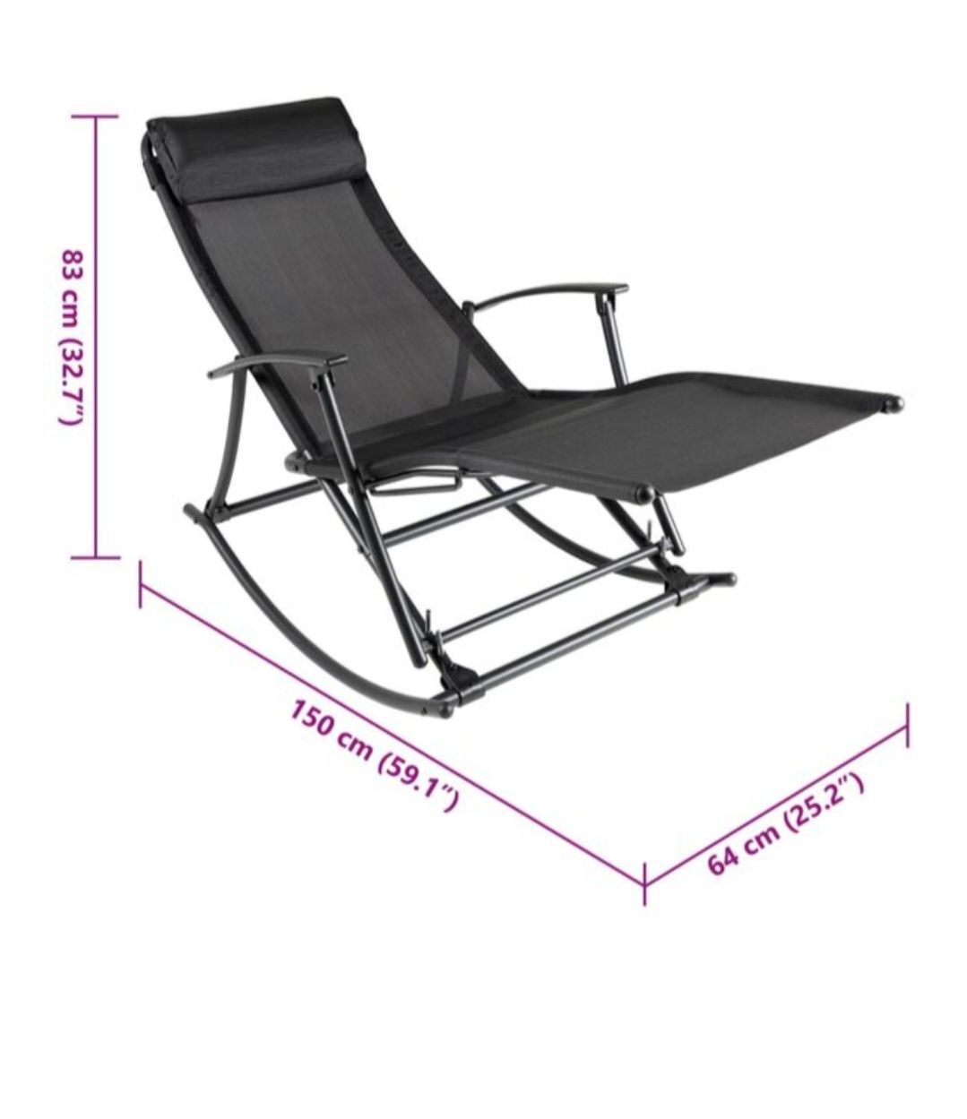Vidaxl Sedie:  Gartenschaukelstuhl Schwarz – Nuovo (secondo la descrizione) da Etziken venduto da kre_c6vd 2