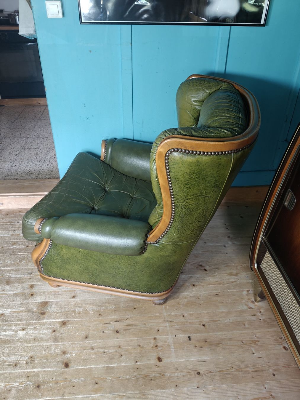 Chesterfield Poltrone: grüner Chesterfield Leder Sessel  – Usato da Ebnat Kappel venduto da Noah2512 2