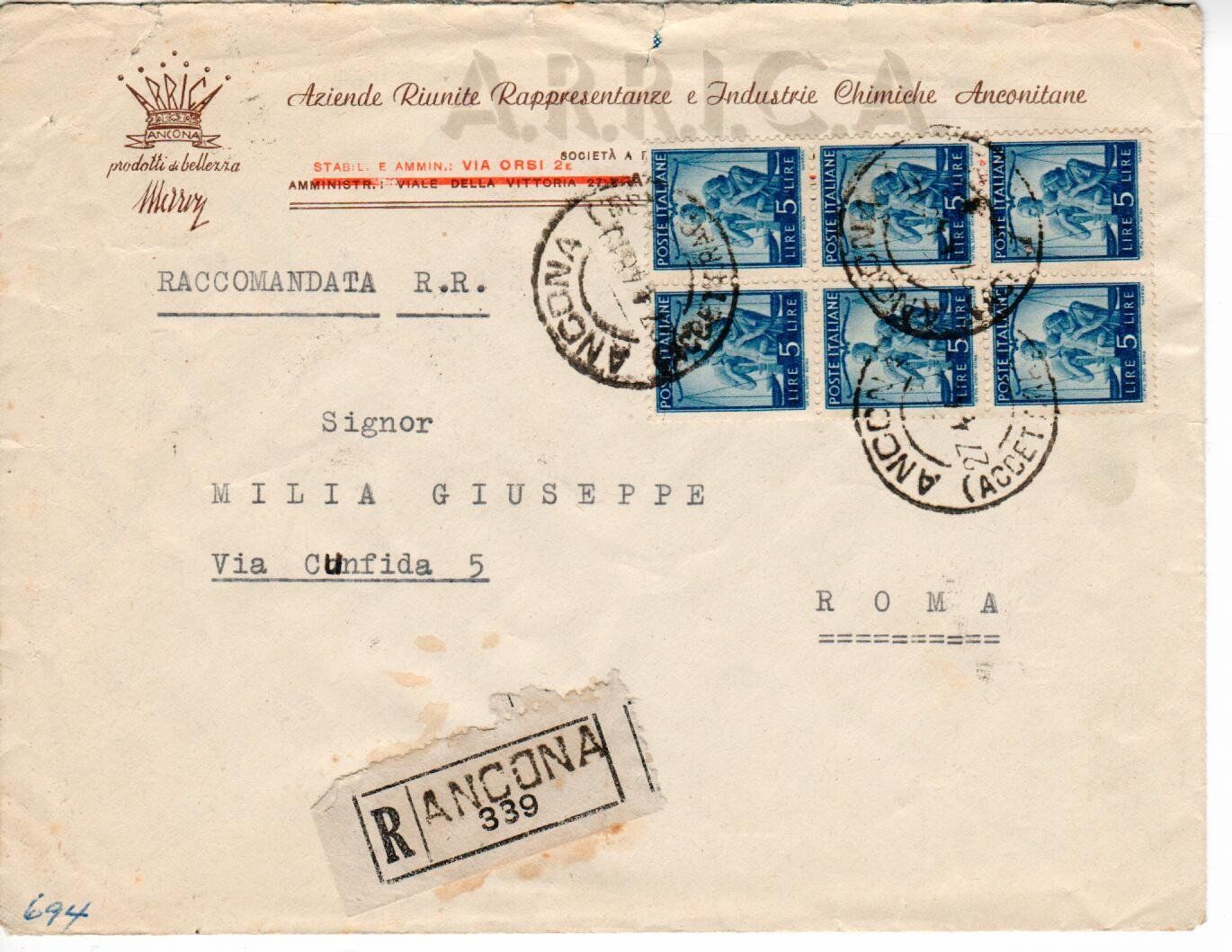 Tutti i francobolli: Brief, Italien 1948 – Usato da Wolhusen venduto da Curver9