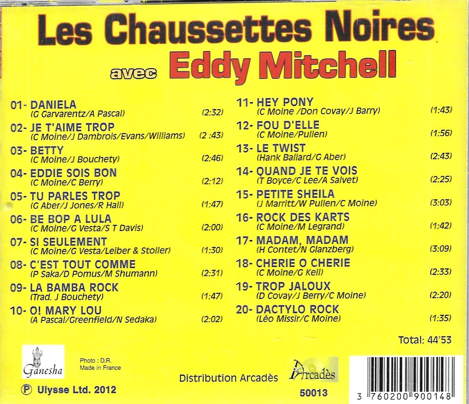 CD: Les Chaussettes Noires avec Eddy Mitchell - 20 Hits – Usato da Savagnier venduto da Ne2065 1