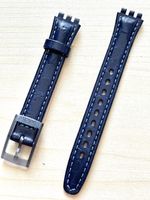 Swatch Ersatzarmband dunkelblau Kroko-Prägung neu 12mm