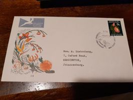 Rare enveloppe Afrique du Sud, oblitérée avec timbre!