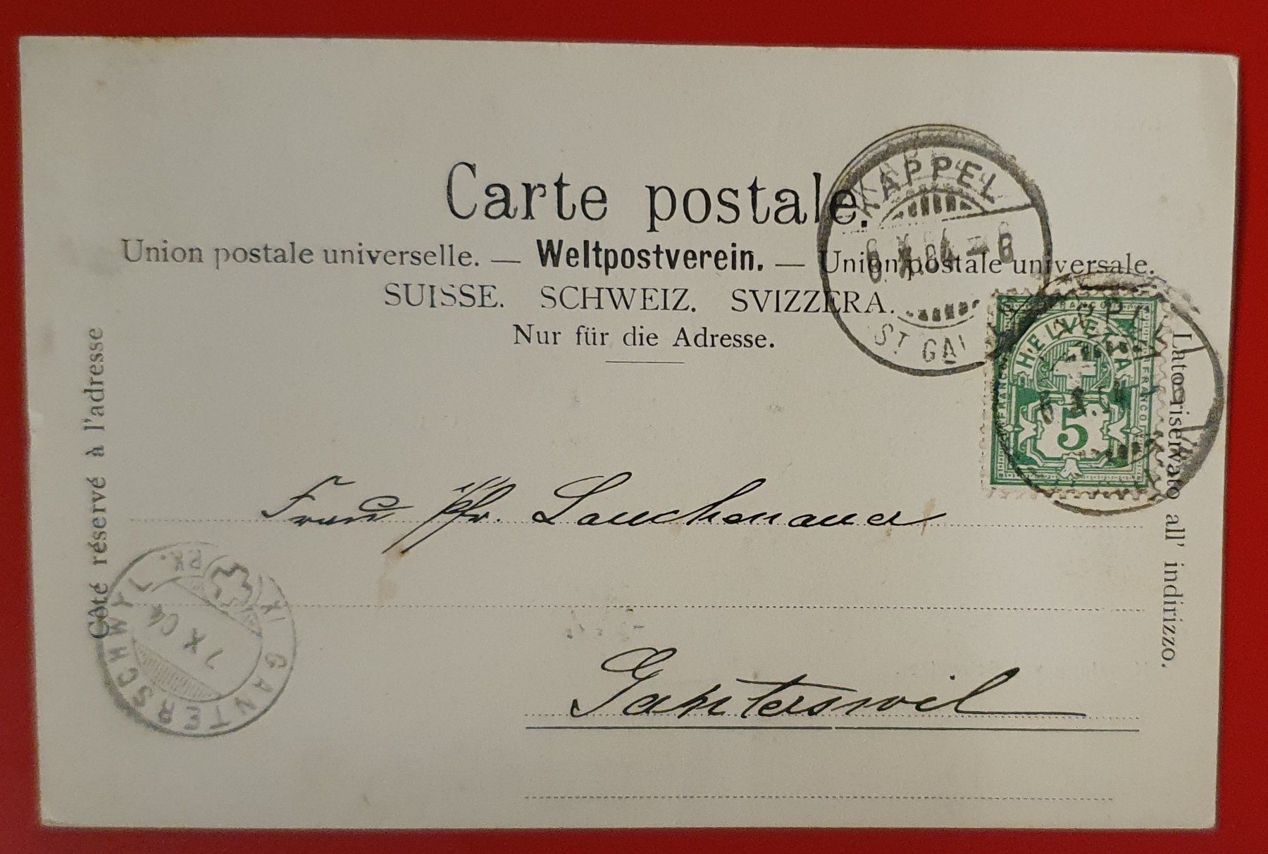 Cartoline postali: Gruss aus Kappel 1904 – Usato da Kreuzlingen venduto da Rschweiz1 1