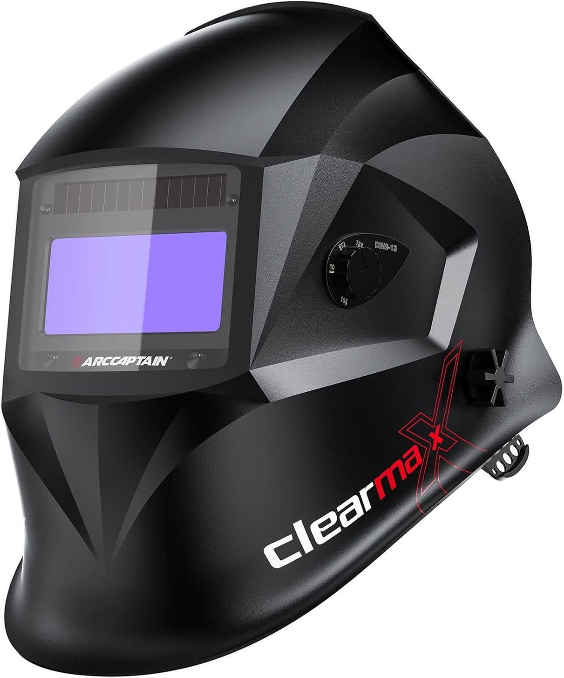 ARCCAPTAIN Solarbetriebener Schweißhelm mit Automatischer Verdunkelung, 4 Lichtb