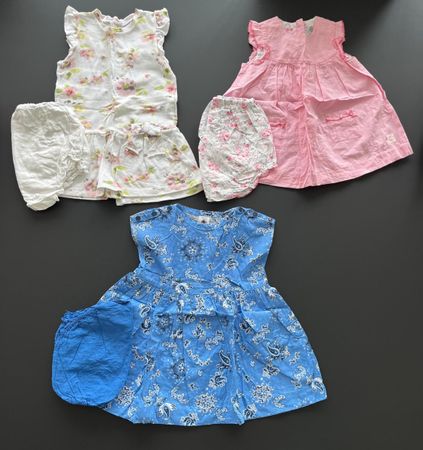 Summer Baby Dress Set (3 sets), Sizes 12 months
