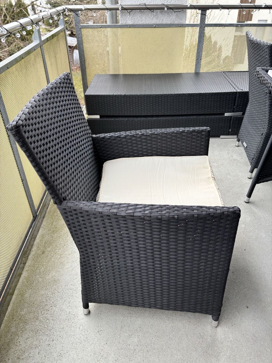Tischset: Gartenmöbel-Set aus Rattan schwarz – Gebraucht aus Stallikon von Micha32 4