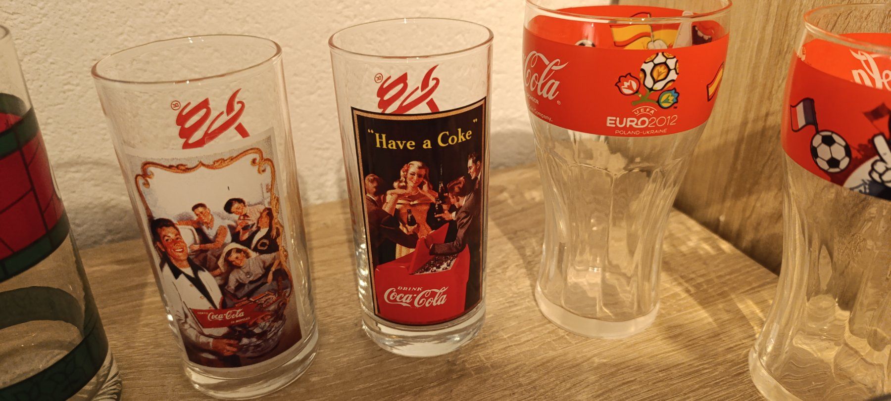 Coca-Cola Bicchieri: 12 Coca-Cola Gläser Sammlung, seltene Motive – Usato da Möhlin venduto da Kolleg_essig 2