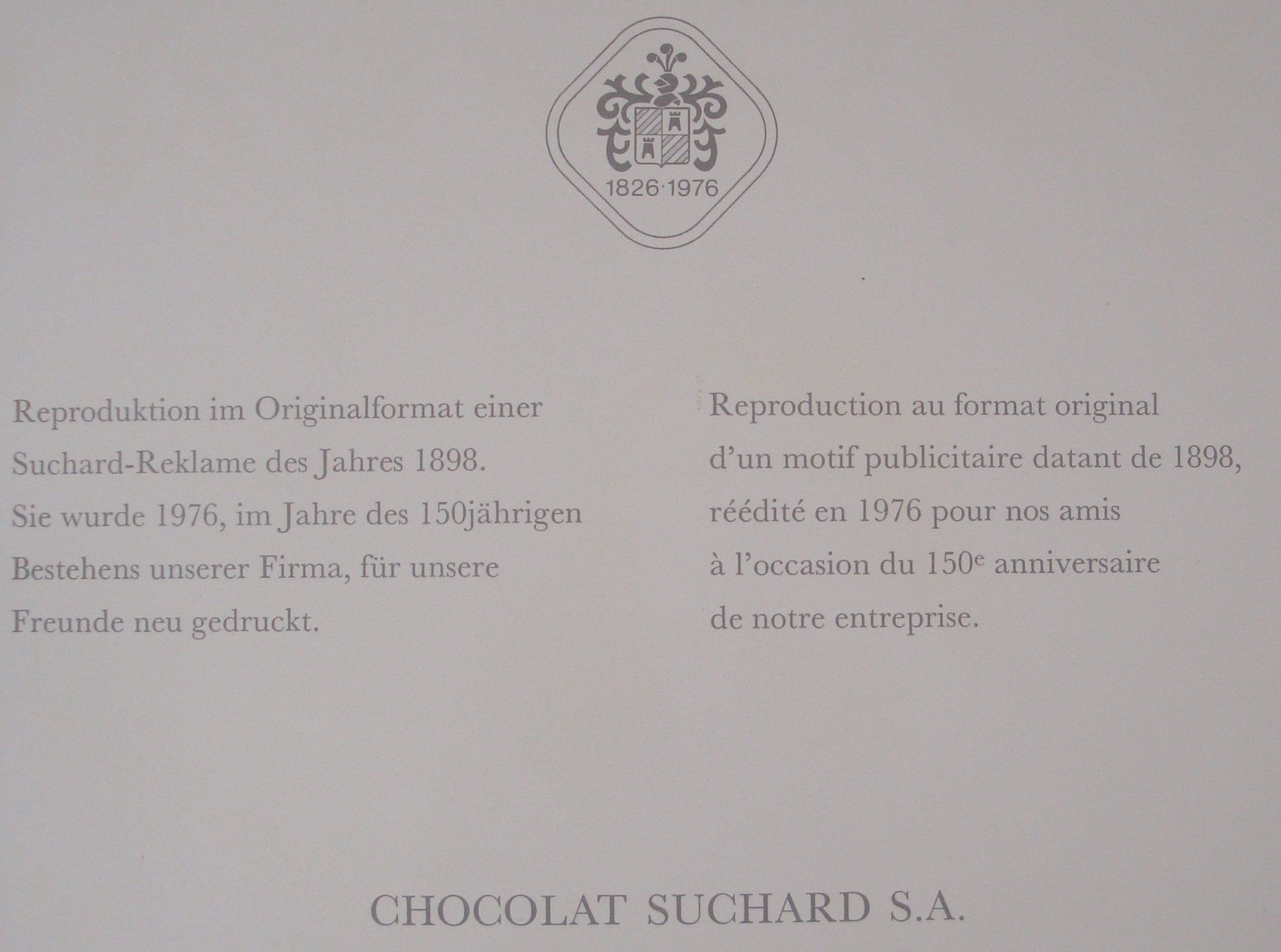 Foto & Immagini: Chocolat Suchard - Plakat gerahmt / Affiche encadrée – Usato da Savagnier venduto da Ne2065 2