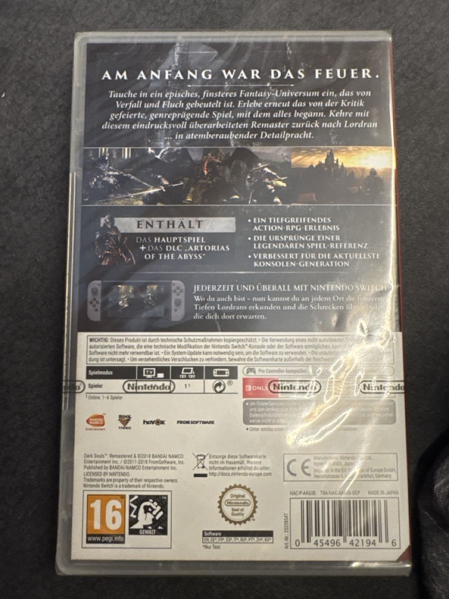 Nintendo Jeux: Nintendo Switch Dark Souls Remastered OVP – Neuf avec emballage d'origine à Theilingen par Michele05 1