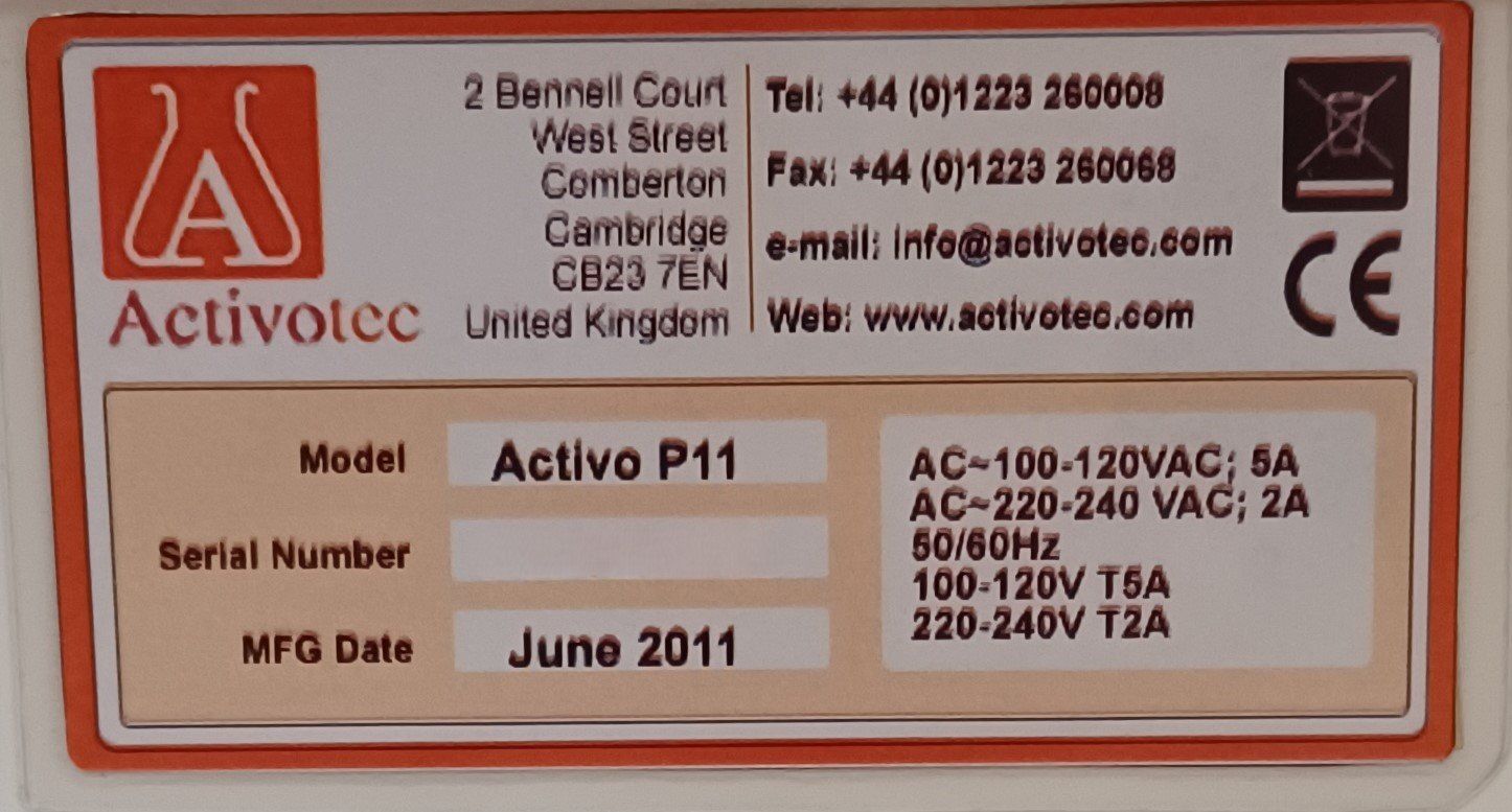 Accessori da laboratorio: Activotec Activo P-11 – Usato da Niederdorf venduto da LeptonAG_Labor 2