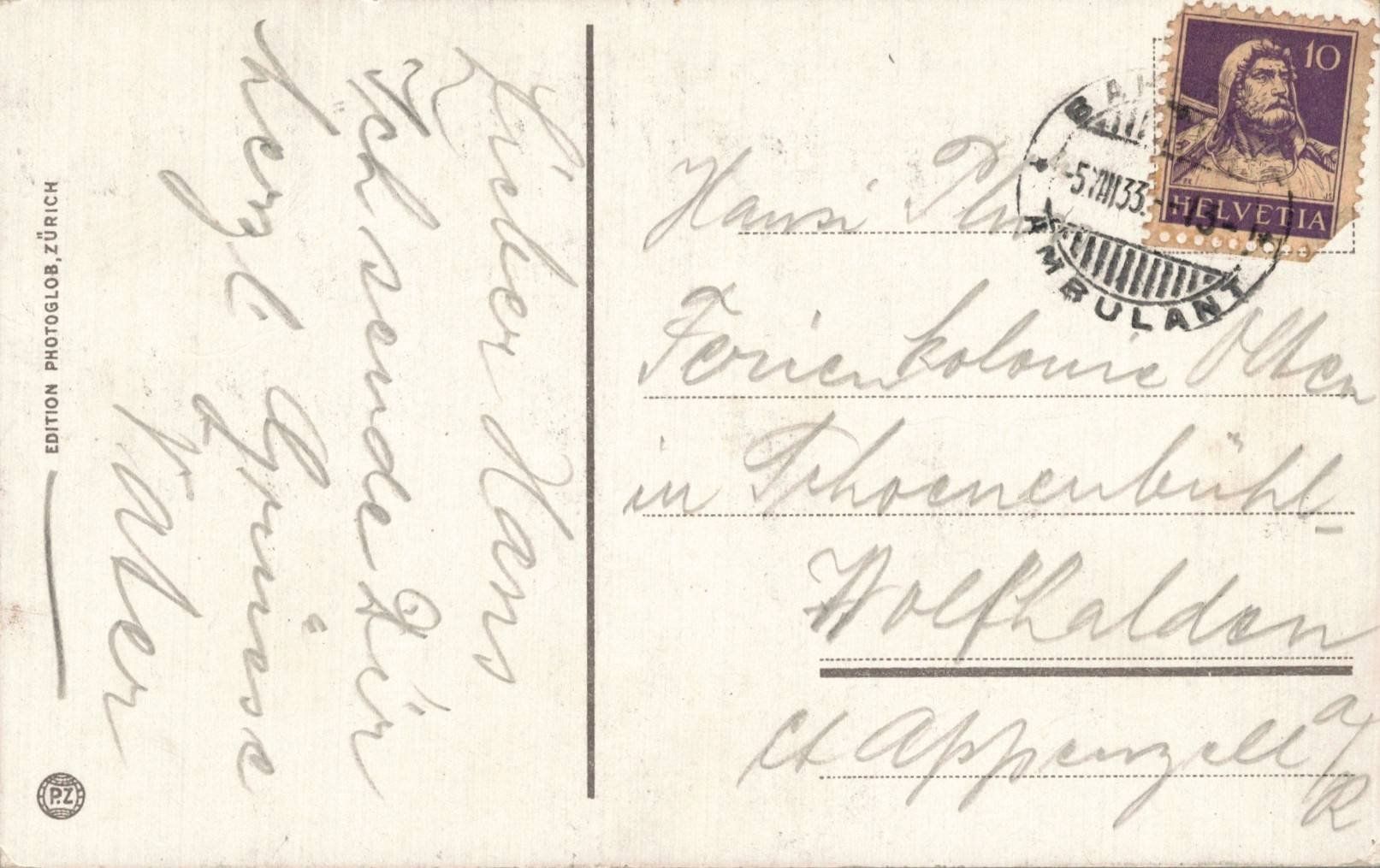 Cartoline postali: Alte Ansichtskarte von Solothurn, gel. Ambulant 1933 – Usato da Luzern venduto da Kartenansicht 1