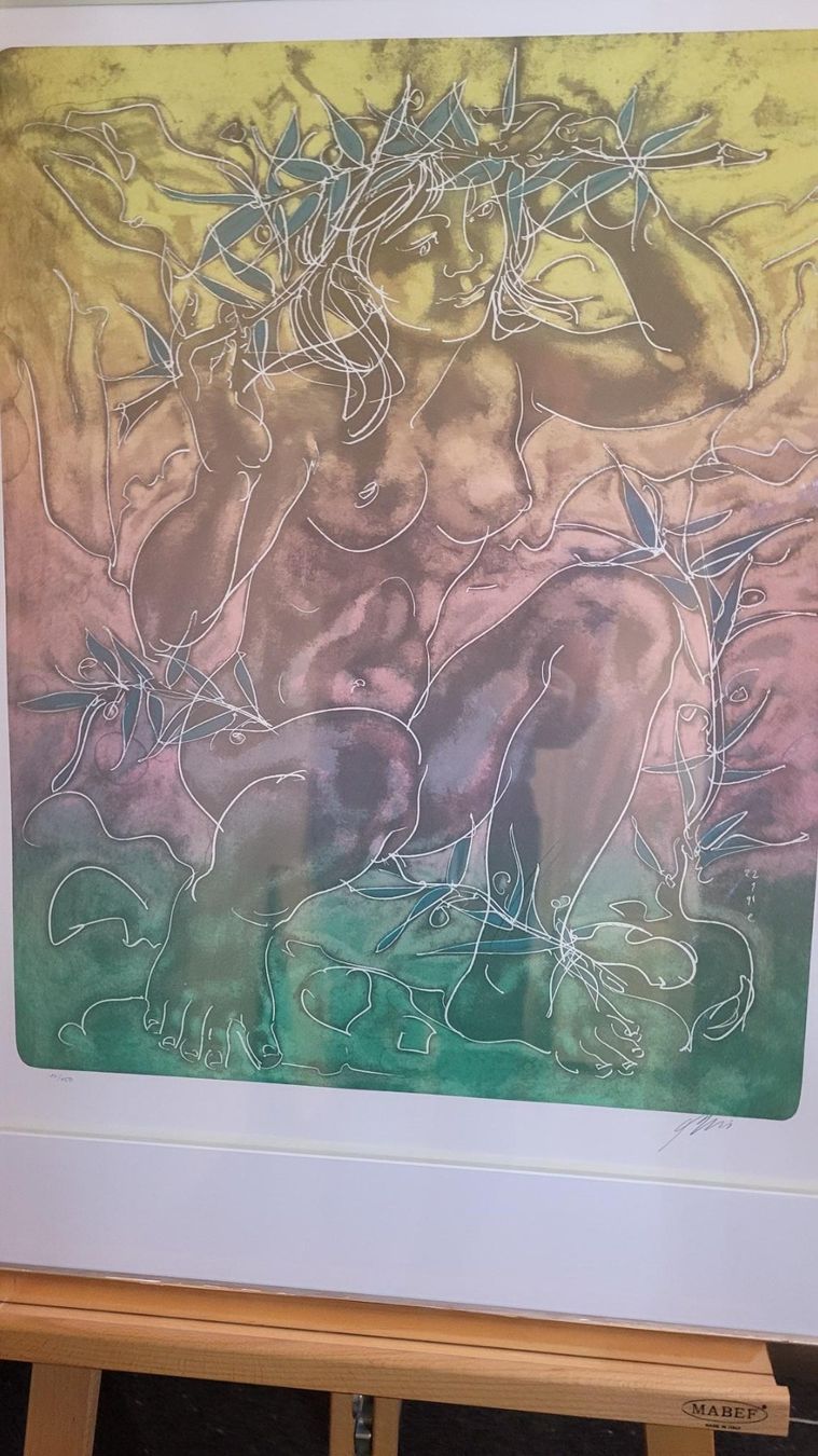 Grafica & Litografie: ** ERNI HANS, "Erwartung", Lithographie ** – Usato da Luzern venduto da Luzern1 2
