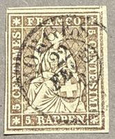 22G Stempel Morges breitrandige Bogenecke, Luxusstück