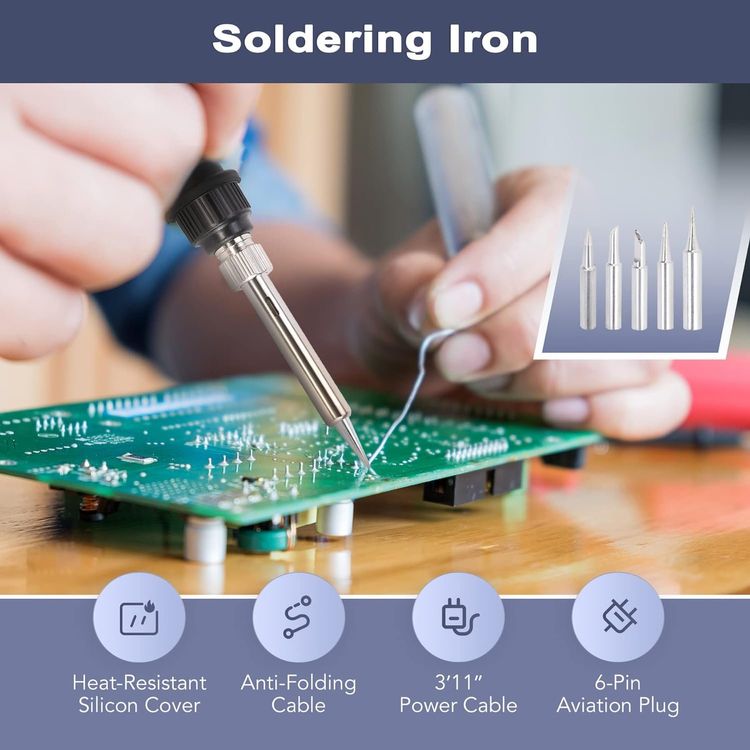 Sunowl 2-in-1 Heißluft Lötstation 700W - Mit Lötkolben Und Entlötstation