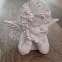 Deko Engel Figur weiss klein leicht vergilbt ca. 10cm