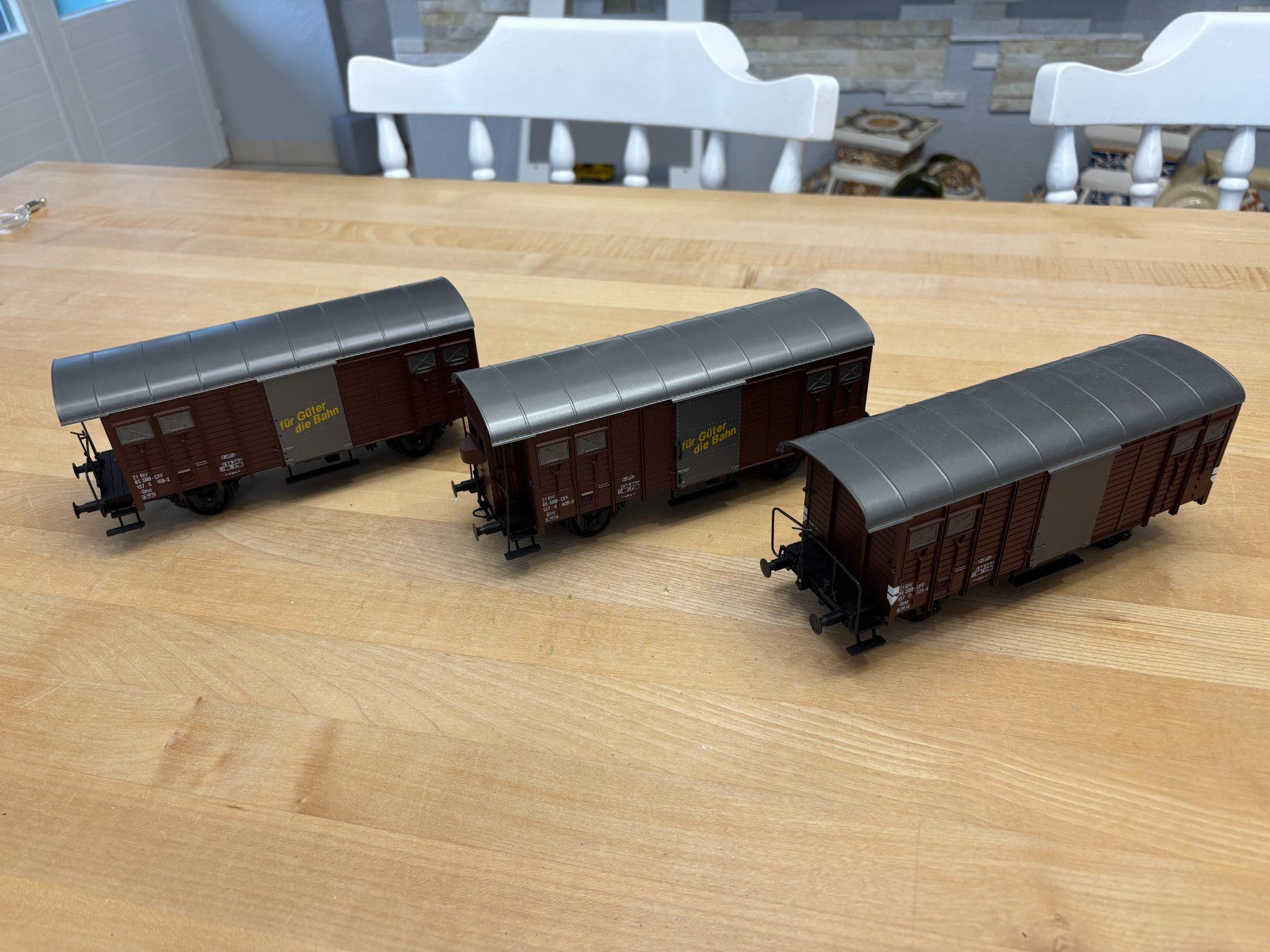 Modellini di ferrovie: Modellbahn Spur 0, Allmo Güterwagen im 3er Pack – Nuovo (secondo la descrizione) da Gränichen venduto da bea_nkz7