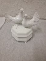 Porzellan Dose Tauben Made in Italy 8-eckig H. 12cm D. 14cm